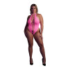Ouch! Glow Body échancré ouvert à l'entrejambe avec dos nu Rose Fluo